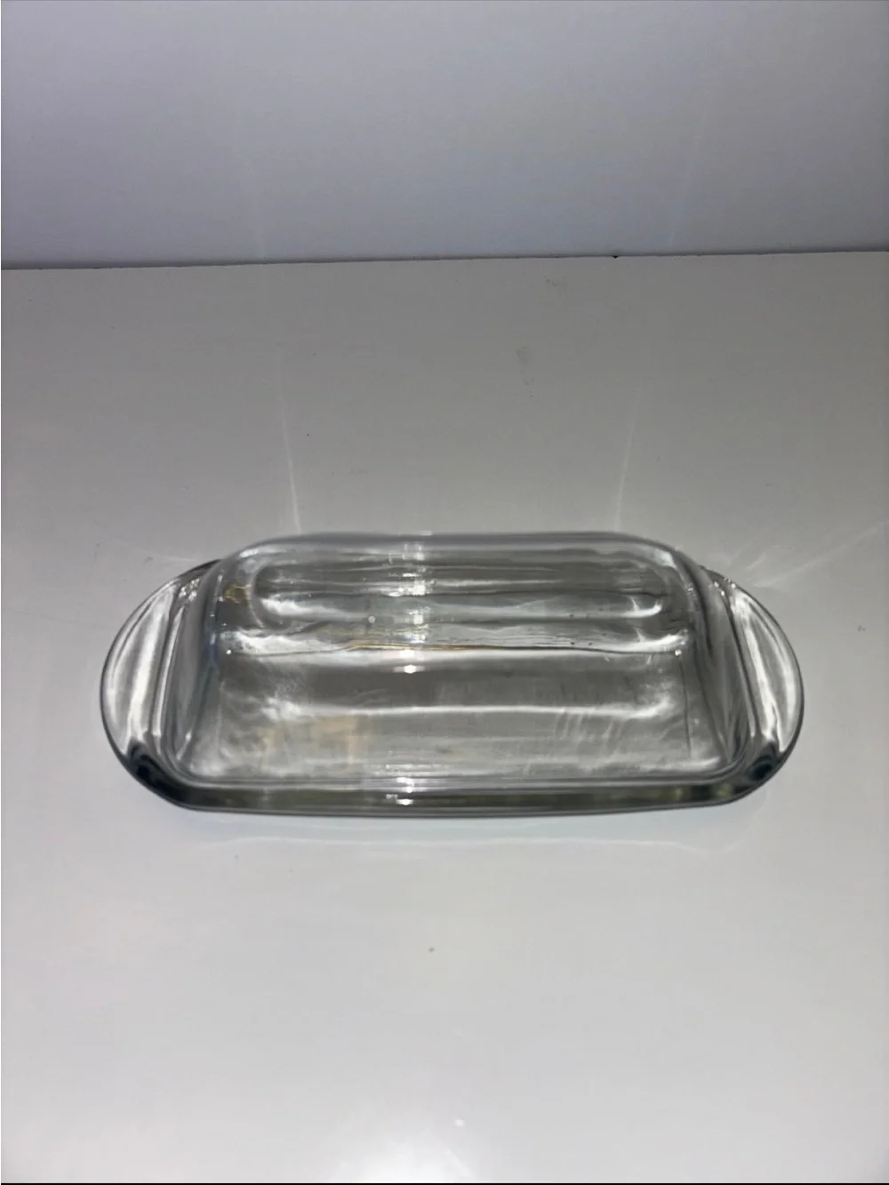 Clear Glass Covered Butter Dish